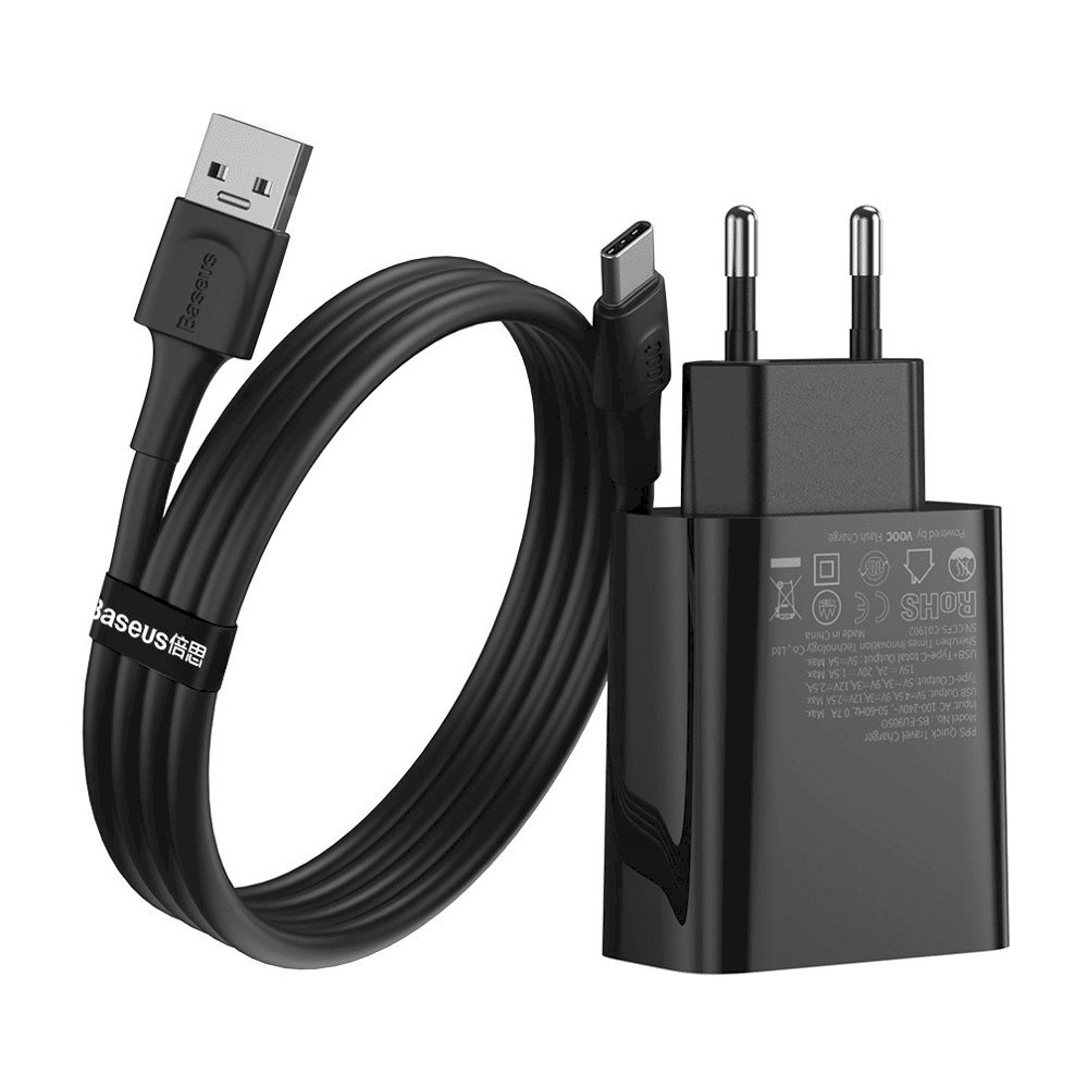 Baseus Speed PPS VOOC TZCCFS-H01 AC punjač USB / USB-C / 4.5A / QC 4.0 / PD 3.0 crni