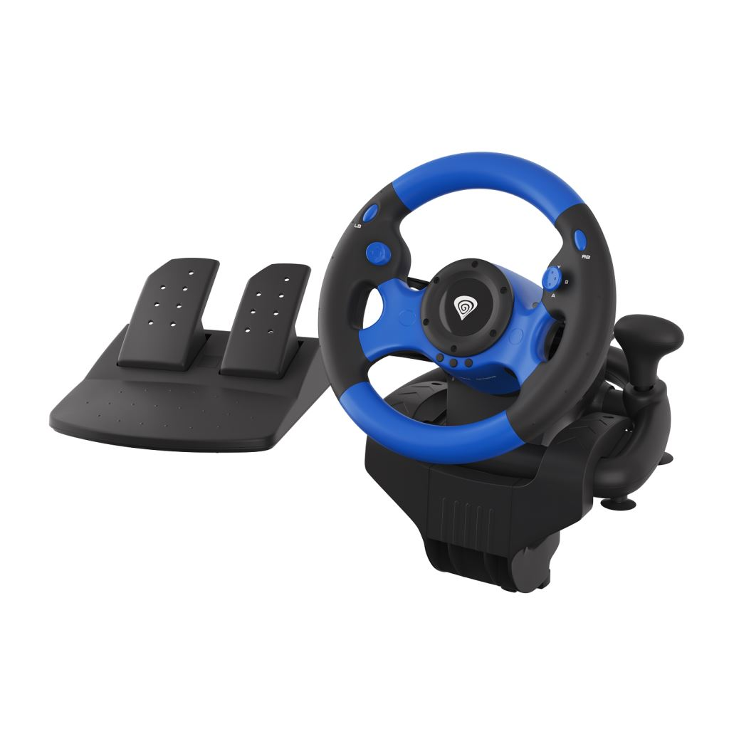 GENESIS Seaborg 350 Crno, Plavo USB Volan + Papučice Nintendo Switch, PC/osobno računalo, PlayStation 4, Playstation 3, Xbox 360, Xbox One, Xbox Series S, Xbox Series X