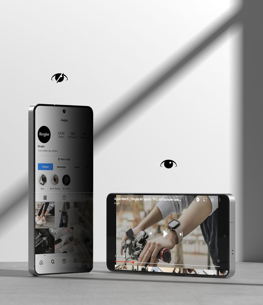 Kaljeno staklo Ringke Easy Slide (2 kom) za Samsung Galaxy S26 Ultra Privacy