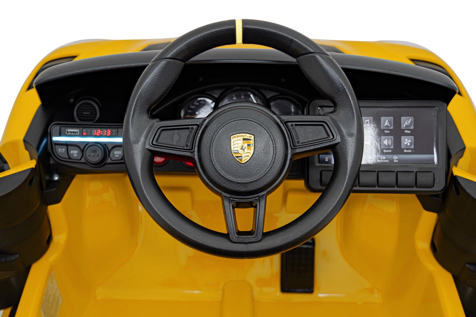 Licencirani auto na akumulator Porsche 718 - žuti/lakirani