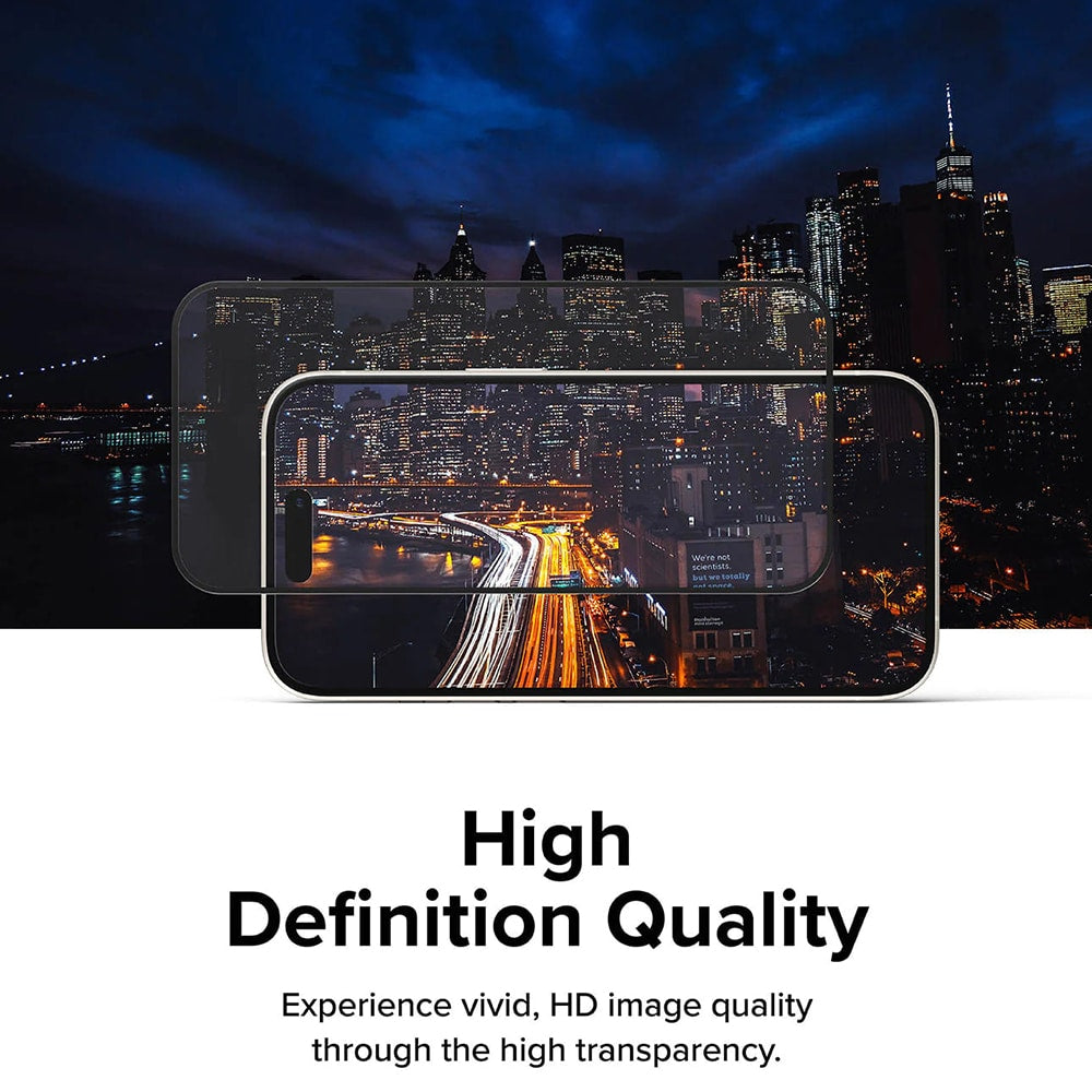 Ringke Cover Display ID Glass kaljeno staklo za iPhone 15 Pro -crno