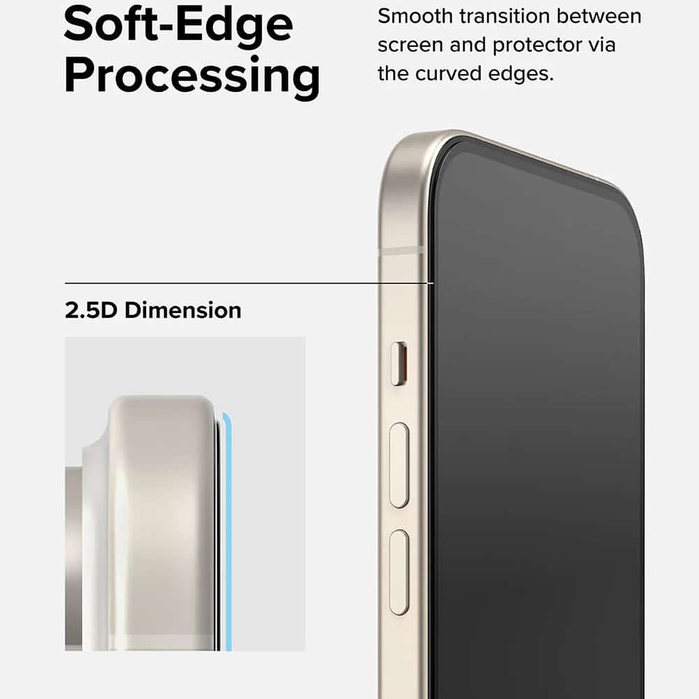 Ringke Cover Display ID Glass kaljeno staklo za iPhone 15 Pro -crno