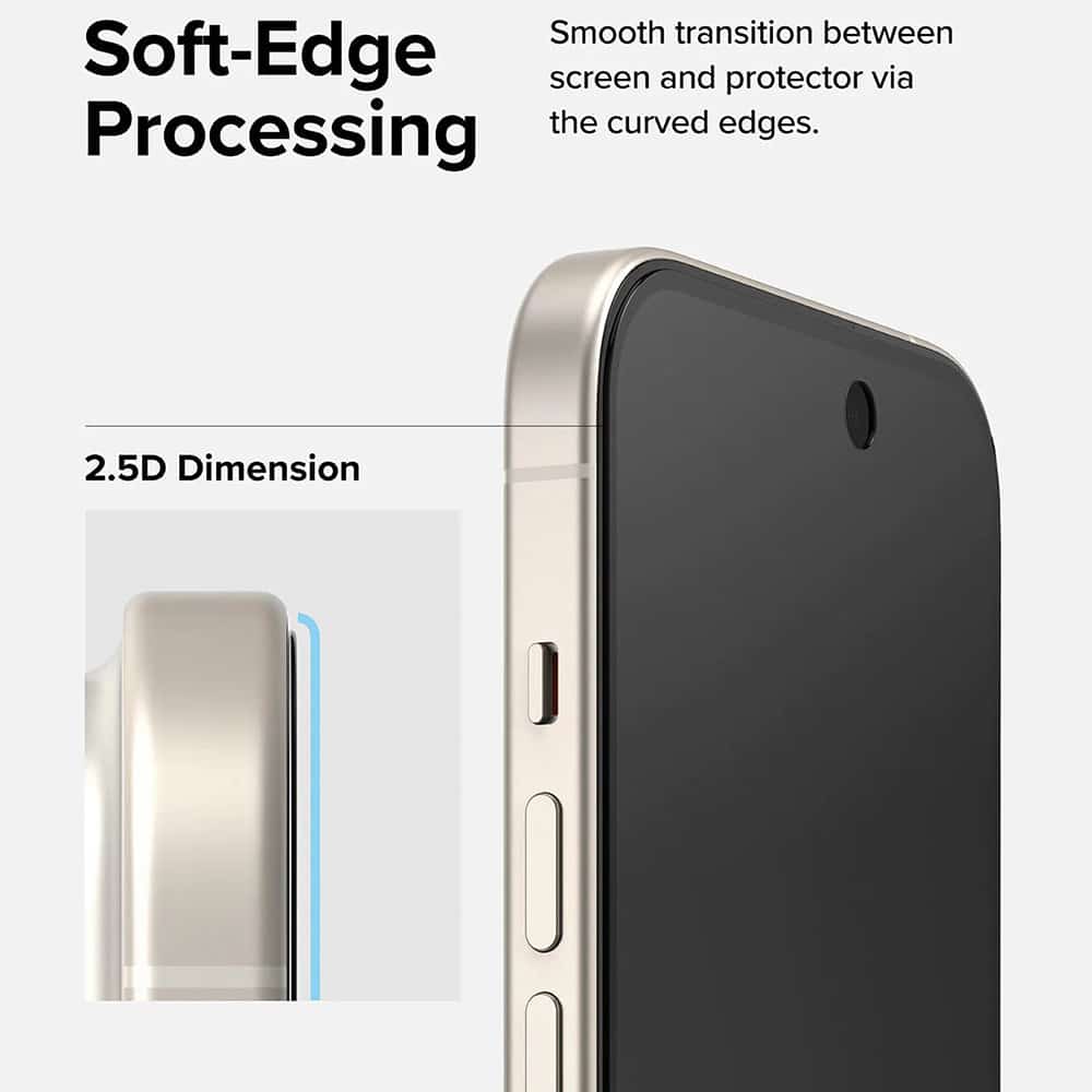 Ringke Cover Display ID Glass kaljeno staklo za iPhone 16 / iPhone 15 -Privacy
