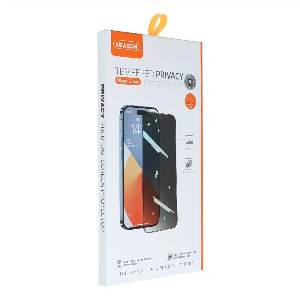 Kaljeno staklo 6D Pro Veason Privacy Glass – za iPhone 14 Pro crno