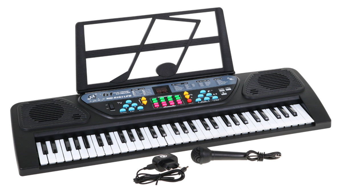 Dječji klavir MQ-6161UFB sa stalkom za note + mikrofon