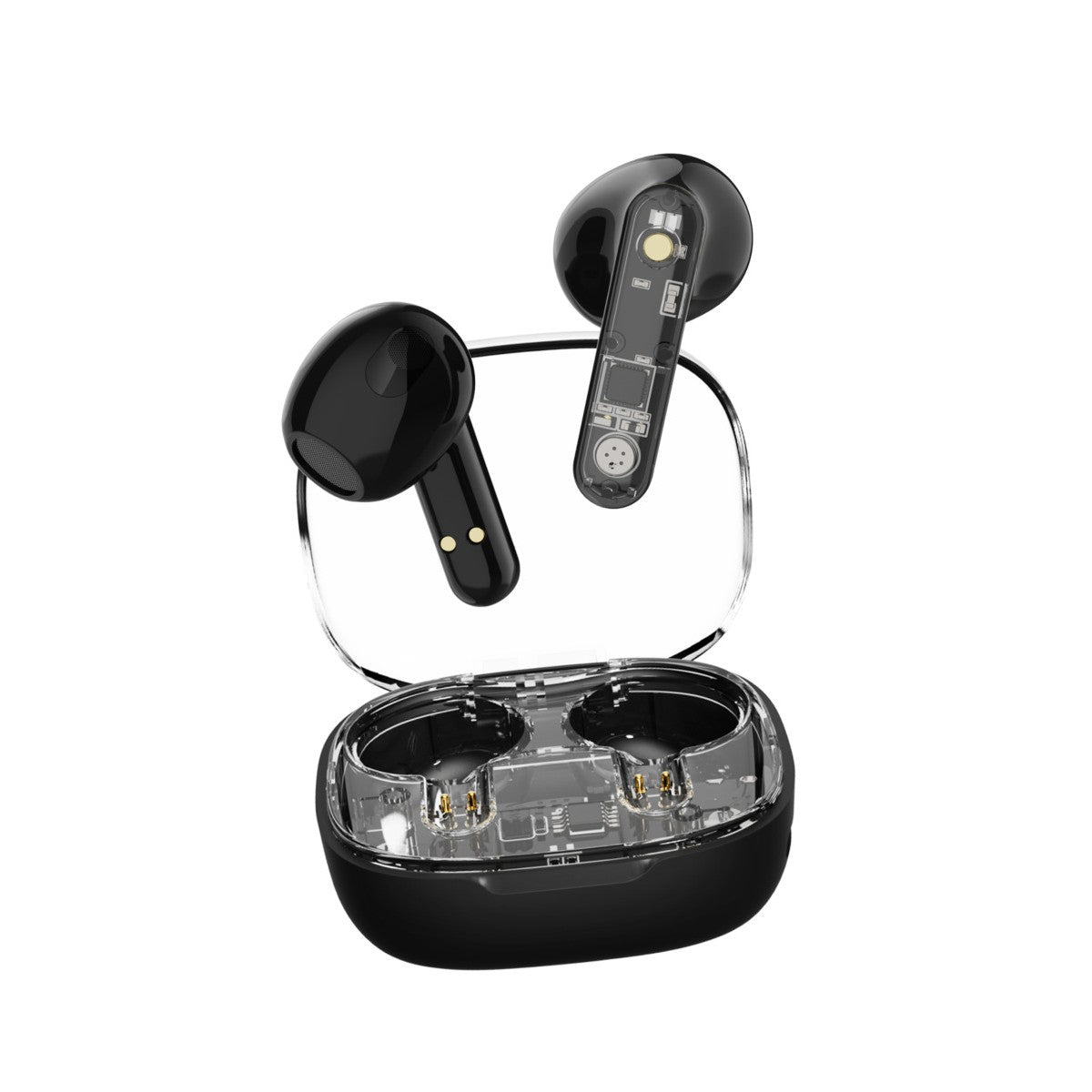 STREETZ slušalice bluetooth TWS,transparentne CRNE