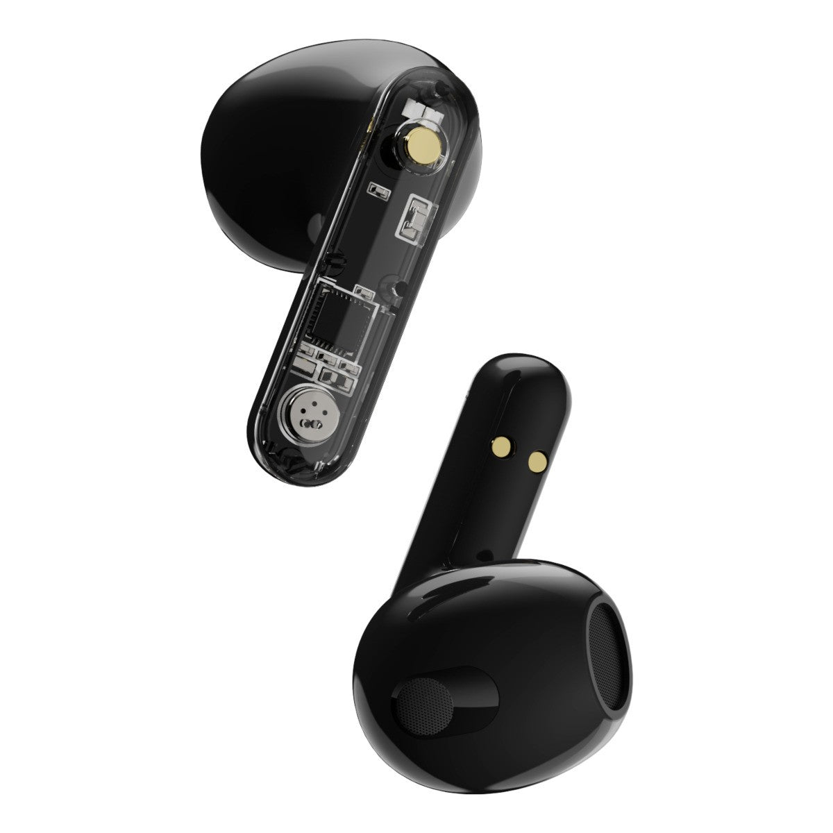 STREETZ slušalice bluetooth TWS,transparentne CRNE