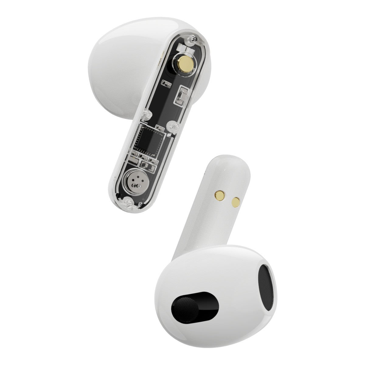 STREETZ slušalice bluetooth TWS,transparentne BIJELE