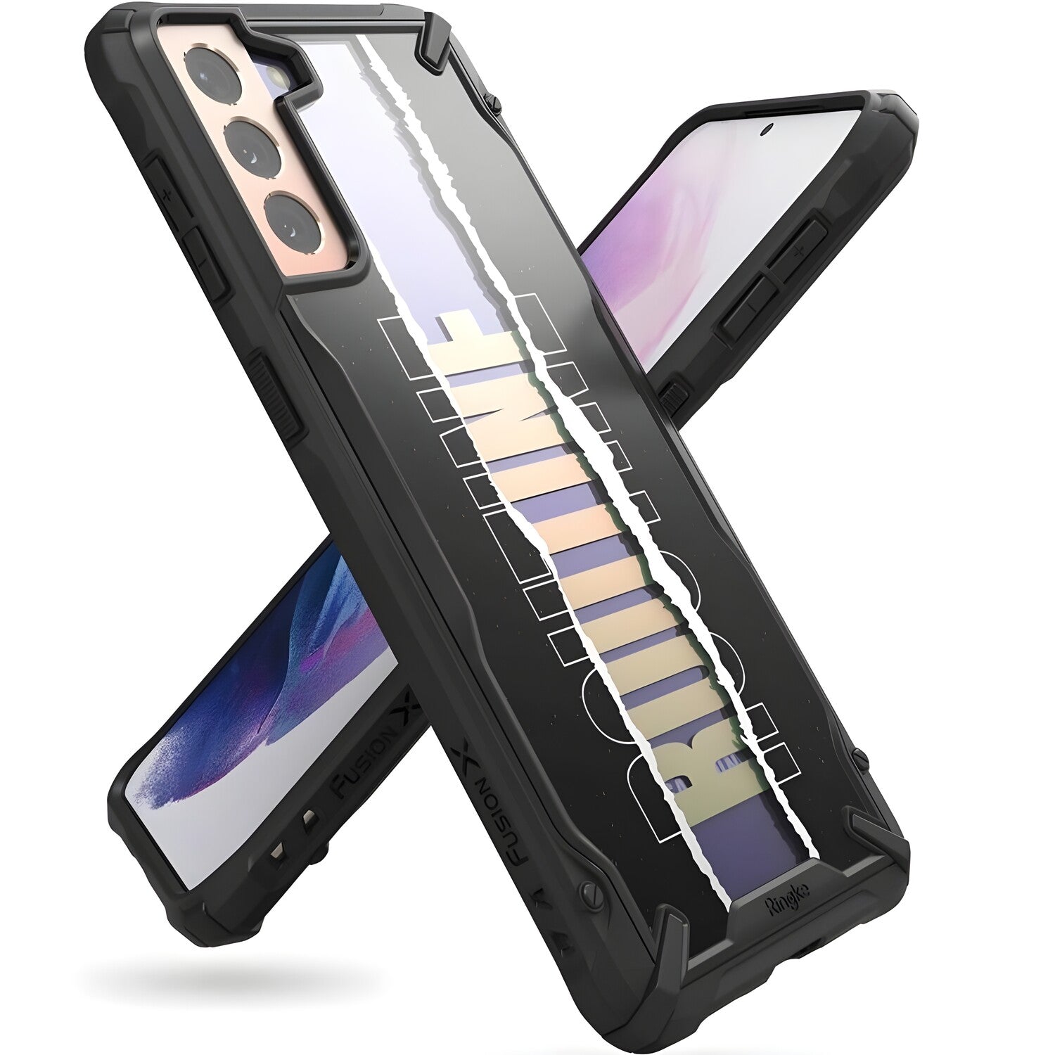 Maskica Ringke Fusion X Design Routine za Samsung Galaxy S21+/Galaxy S21 Plus 5G - Crna KP38107