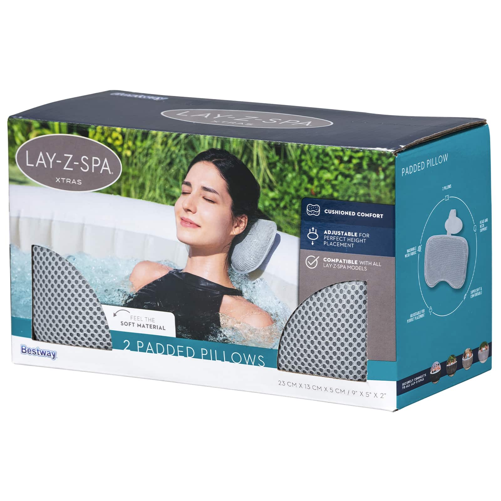 Bestway Jastučić za kupke u spa centru 2 kom. Čelik i PVC Siva