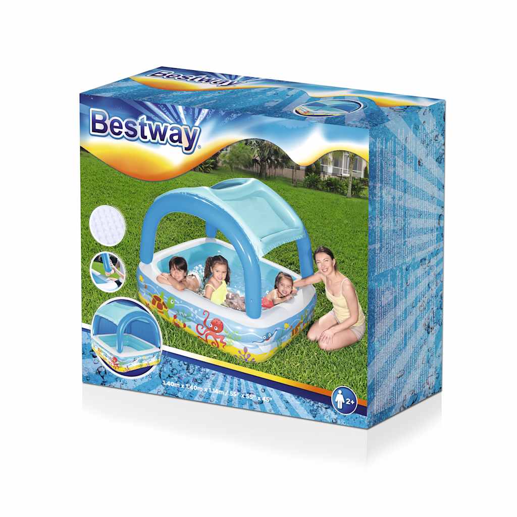 Bestway dječji bazen s krovom plavi 140 x 140 x 114 cm 52192