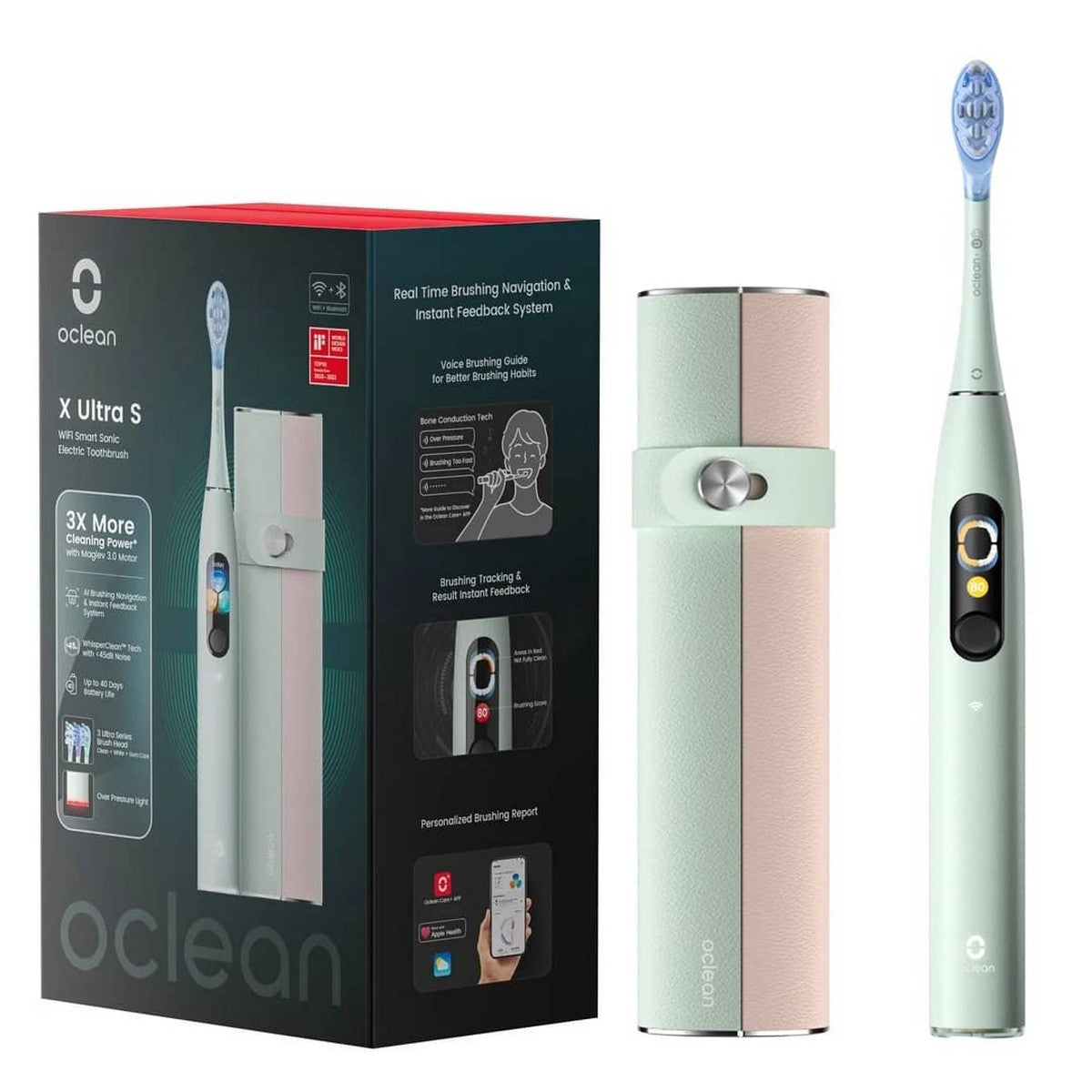 OClean Elektična Četkica za zube - X Ultra - ZELENA - SET