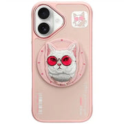 NIMMY GLASSES COOL CAT MagSafe kompatibilna maskica za iPhone 16 roza