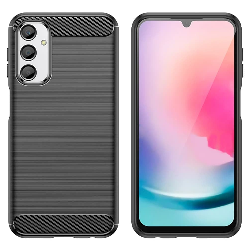 Techsuit Carbon Silicone maska za Samsung Galaxy A15 4G / A15 5G – crna