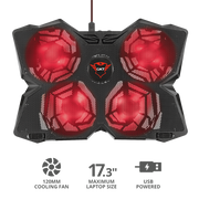 Trust GXT 278 podloga za hlađenje prijenosnog računala 43,9 cm (17.3") Crno