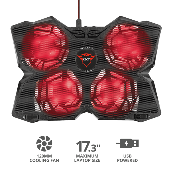 Trust GXT 278 podloga za hlađenje prijenosnog računala 43,9 cm (17.3") Crno