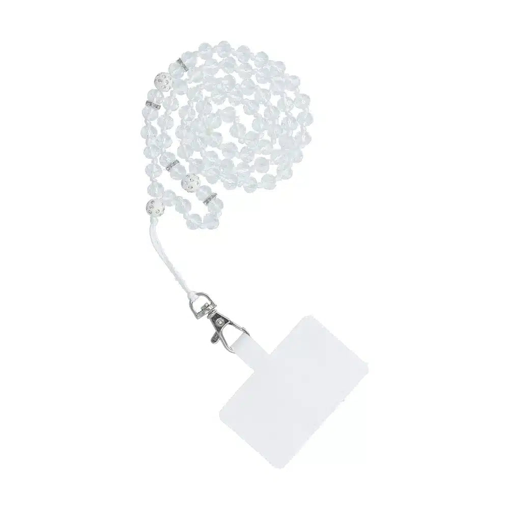 Privjesak za telefon CRYSTAL DIAMOND / dužina kabla 74cm (37cm u omči) / oko vrata bijeli