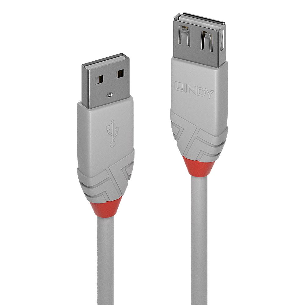 Lindy 36714 USB kabel 3 m USB 2.0 USB A Sivo