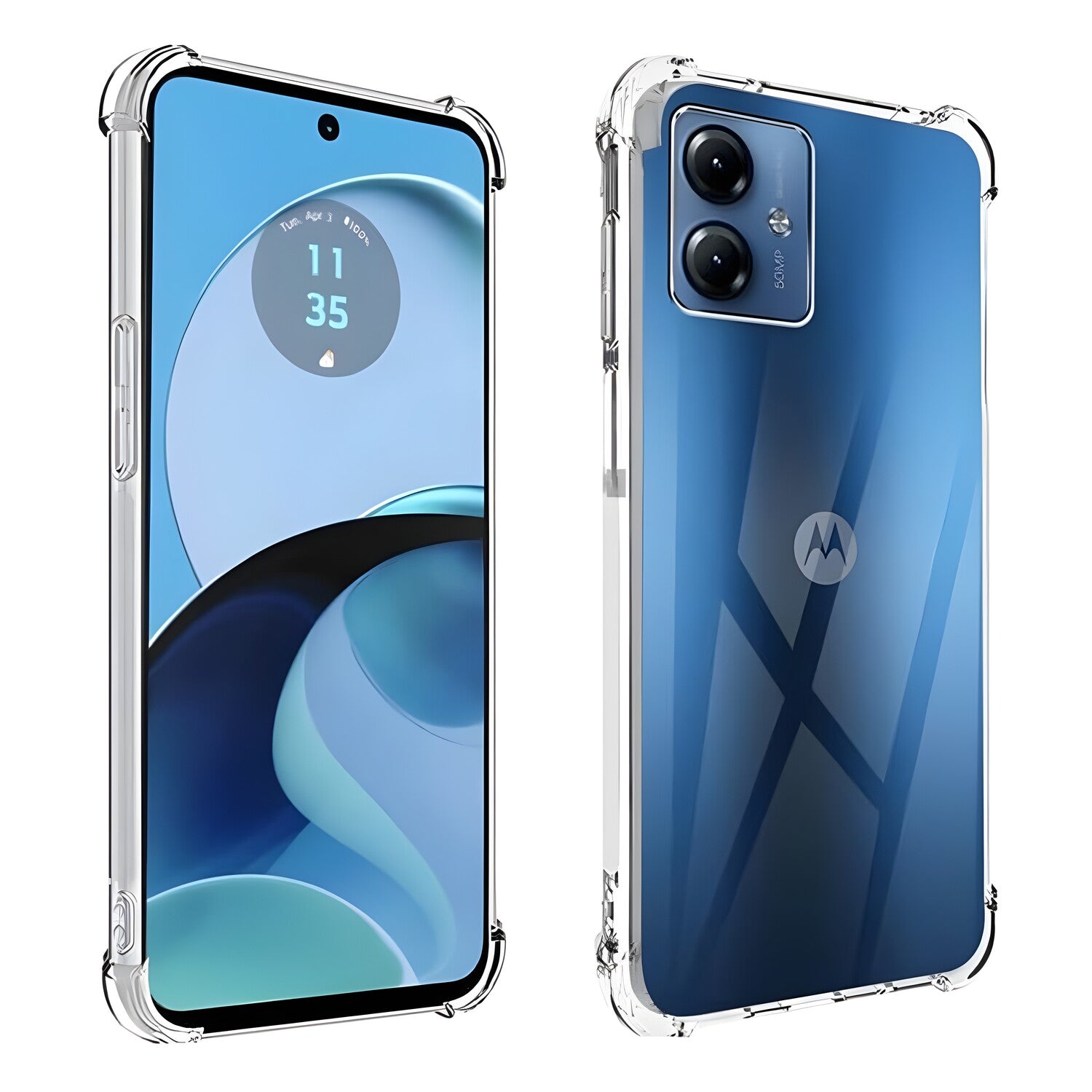 Silikonska futrola s ojačanim rubovima za Motorola Moto G54 - Prozirna KP29999