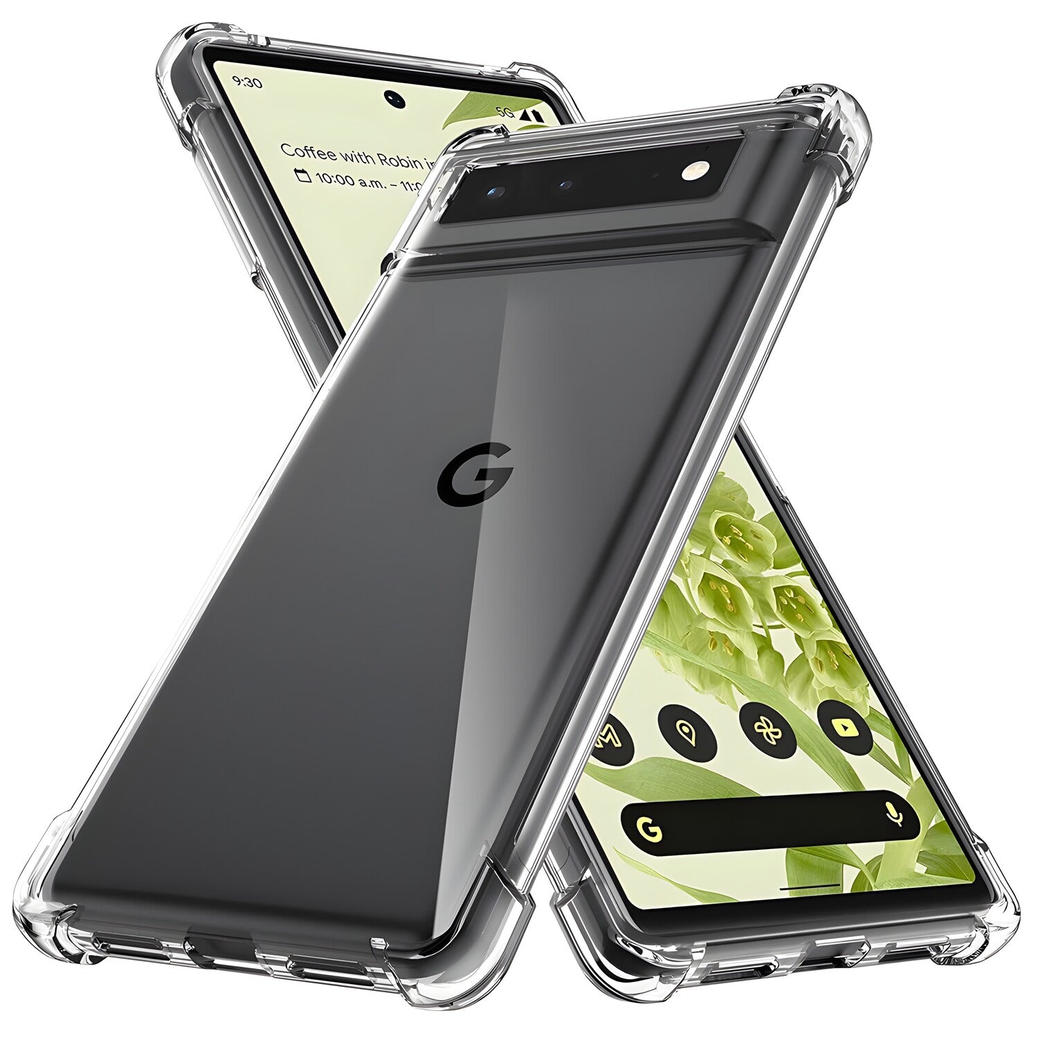 Silikonska futrola s ojačanim rubovima za Google Pixel 6 Pro - Prozirna KP30055