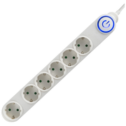 home Produžni kabel, 6 utičnice, 3 x 1,0mm², 1,5met, bijeli - NV 06TK/WH