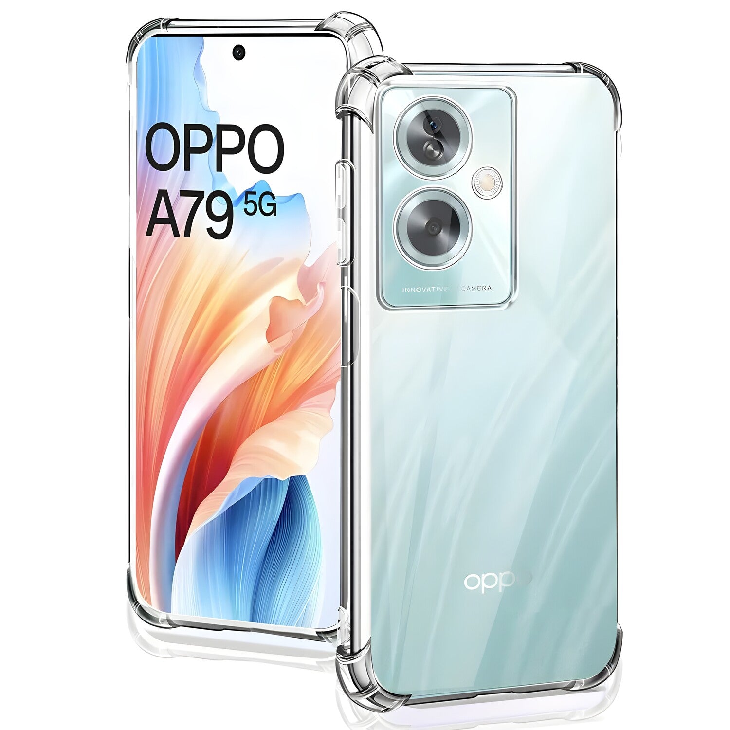Silikonska futrola s ojačanim rubovima za Oppo A79 5G - Prozirna KP30968