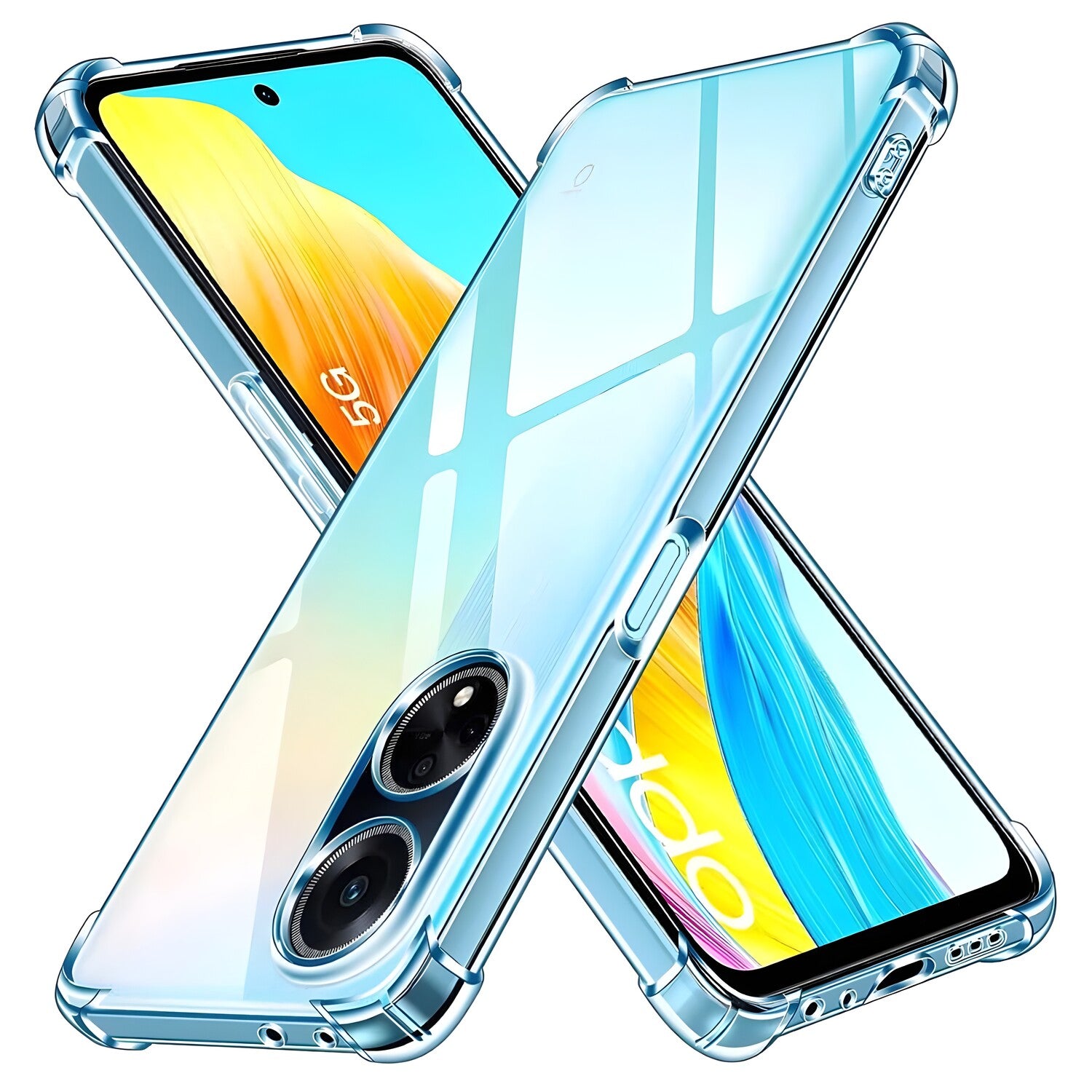 Silikonska futrola s ojačanim rubovima za Oppo A98 5G - Prozirna KP30012
