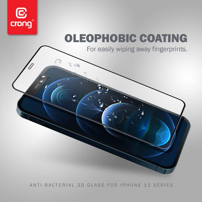 CRONG 3D ARMOUR GLASS KALJENO STAKLO ZA CIJELI EKRAN IPHONE 12 PRO MAX + INSTALACIJSKI OKVIR