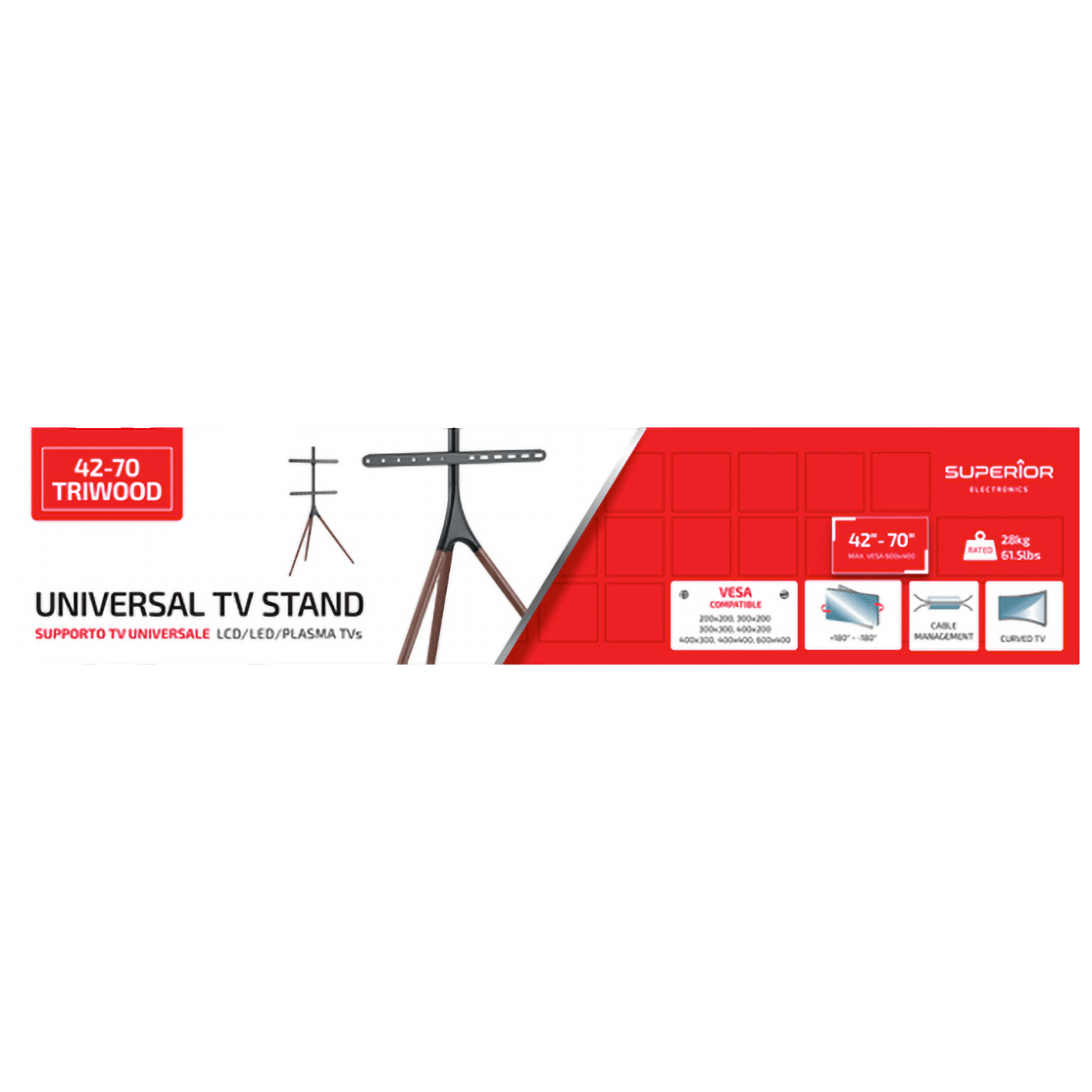 Superior Nosač / tripod  za TV prijemnike, 42" - 70", 25/32 kg - Universal TV Stand 42-70 Triwood