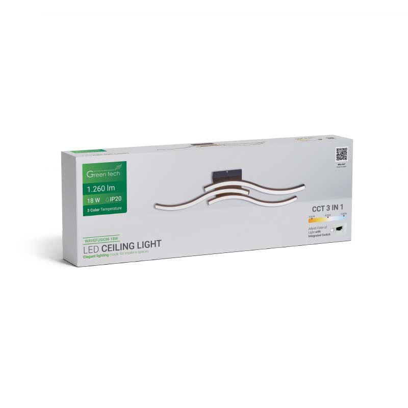 Stropna dekorativna svjetiljka WAVEFUSION-18W Green Tech 18W, 3CCT