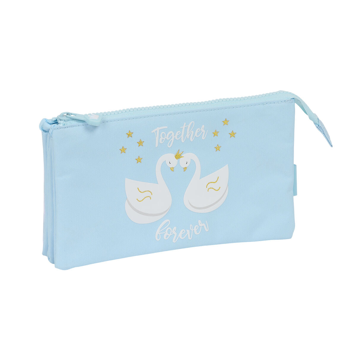 Trostruka pernica Glow Lab Cisnes Svetlo Plava 22 x 12 x 3 cm