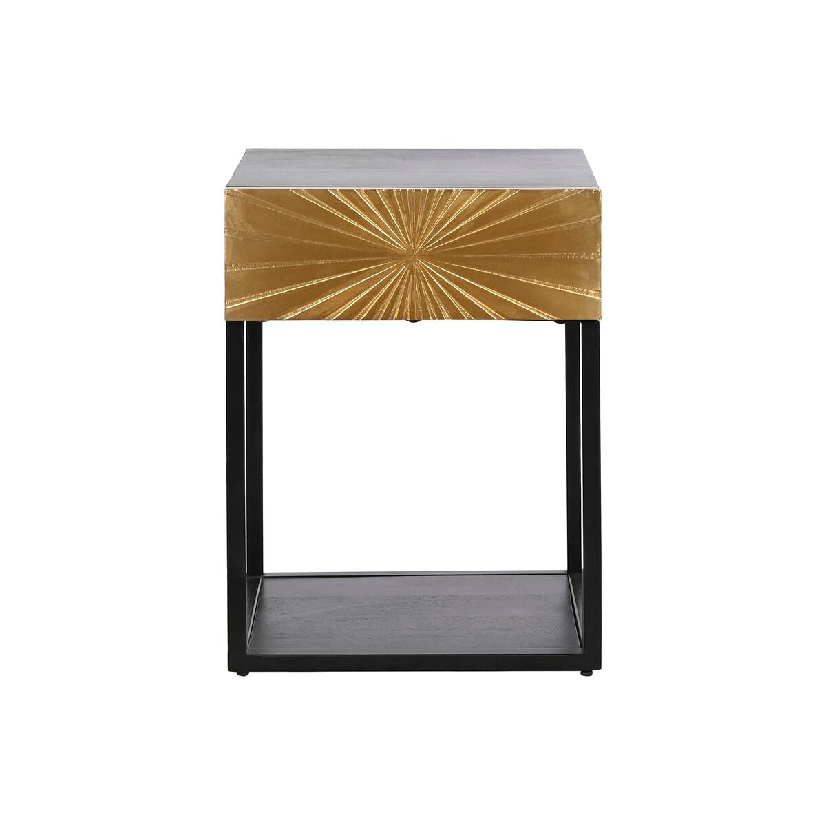 Noćni ormarić DKD Home Decor zlatan 35 x 40 x 55 cm Crna Metal Drvo