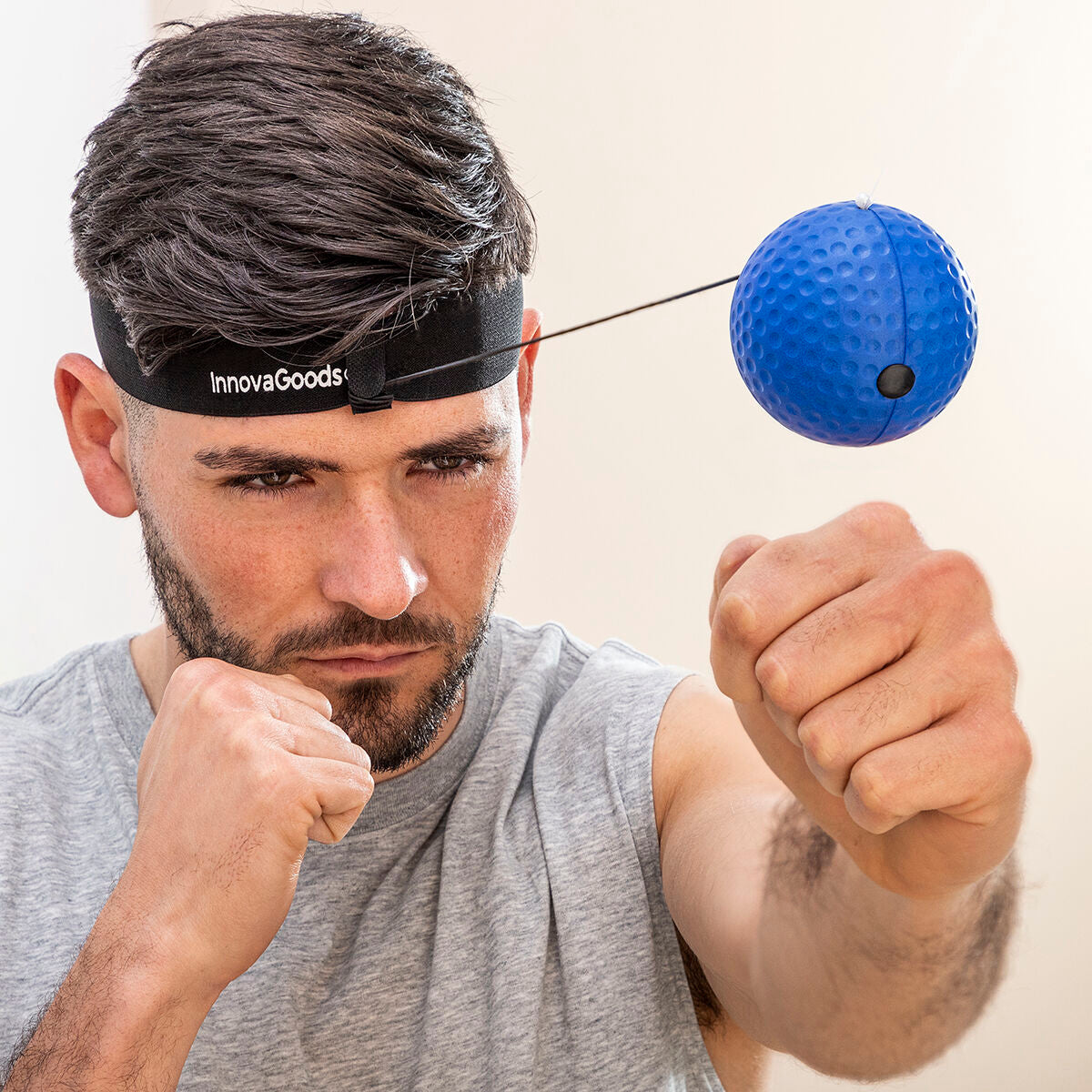 Set Trening Loptica i Refleks + Punjiva Glazbena Boksačka Sprava InnovaGoods