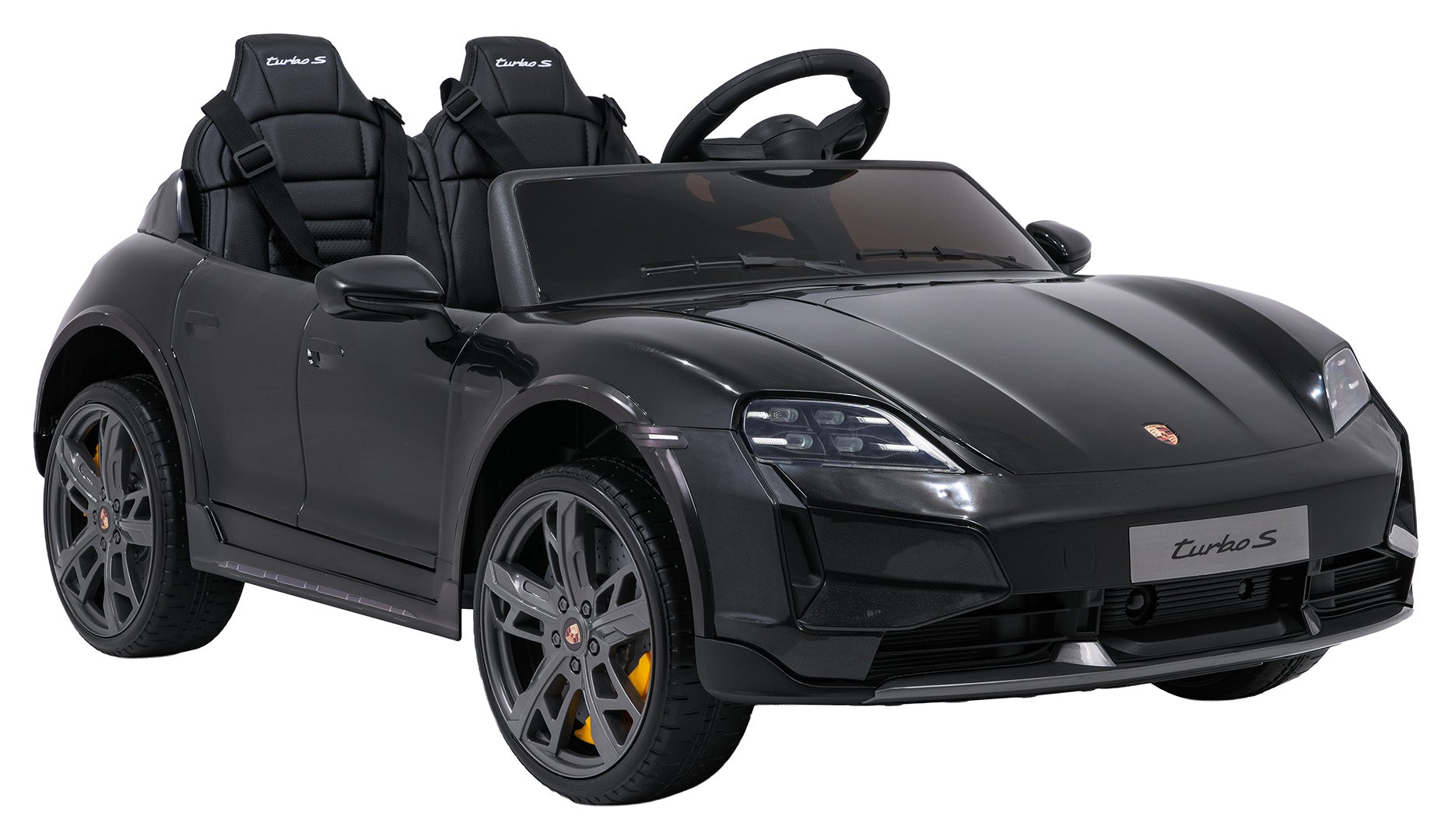 Licencirani auto na akumulator Porsche Taycan Turbo S - dvosjed - crni