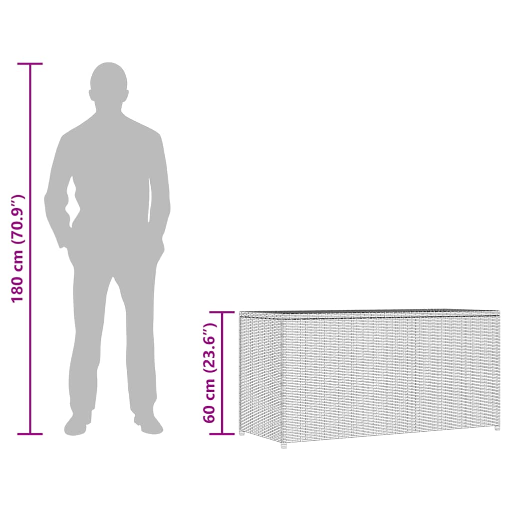 Vrtna kutija za pohranu crna 120 x 50 x 60 cm od poliratana