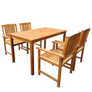 5-dijelni vrtni blagovaonski set bagremovo drvo Smeđa 140 cm table length