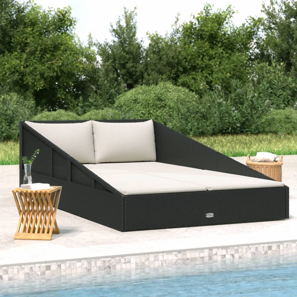 Vrtni krevet crni 110 x 200 cm od poliratana