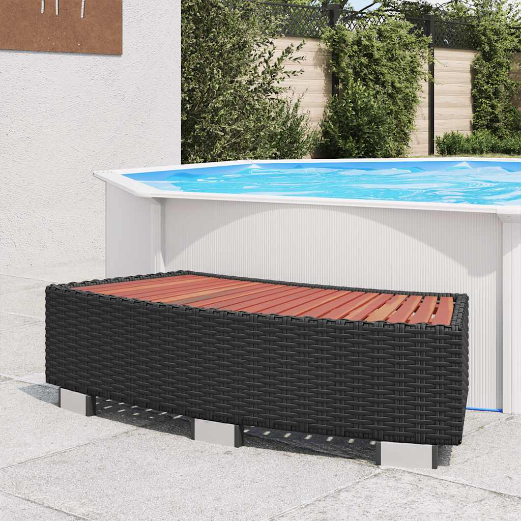 Stepenica za vruću kupku od poliratana 92 x 45 x 25 cm crna