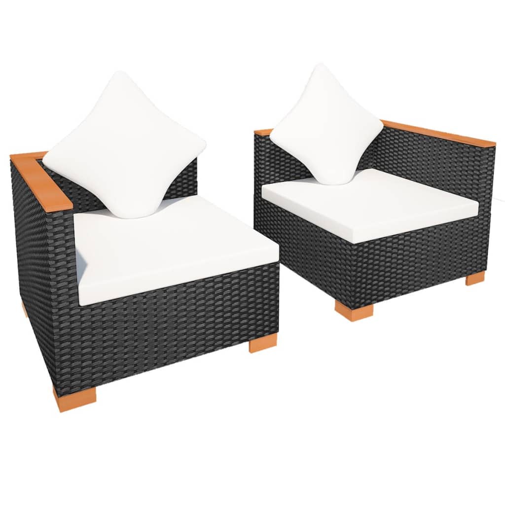 Vrtna sofa od poliratana crna