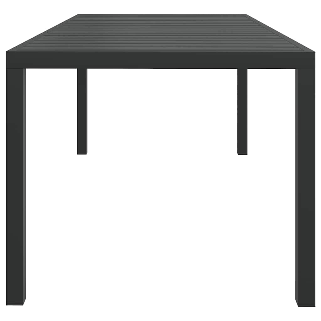 Vrtni stol crni 185 x 90 x 74 cm aluminijum i WPC