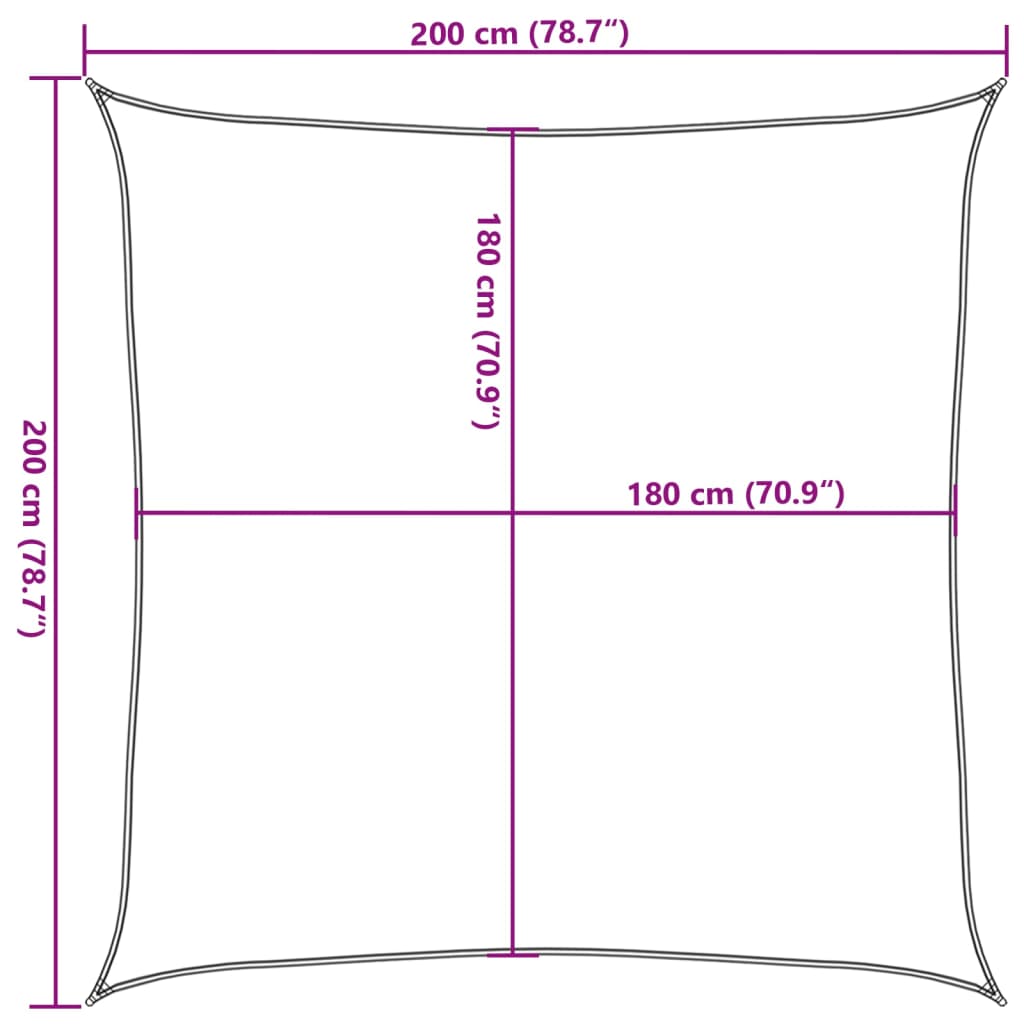 Jedro za zaštitu od sunca HDPE četvrtasto 2 x 2 m bež
