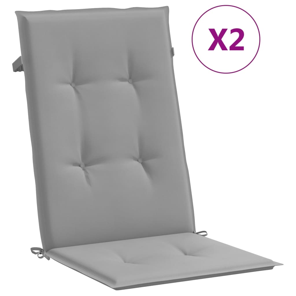Jastuci za vrtne stolice 2 kom sivi 120 x 50 x 3 cm od tkanine