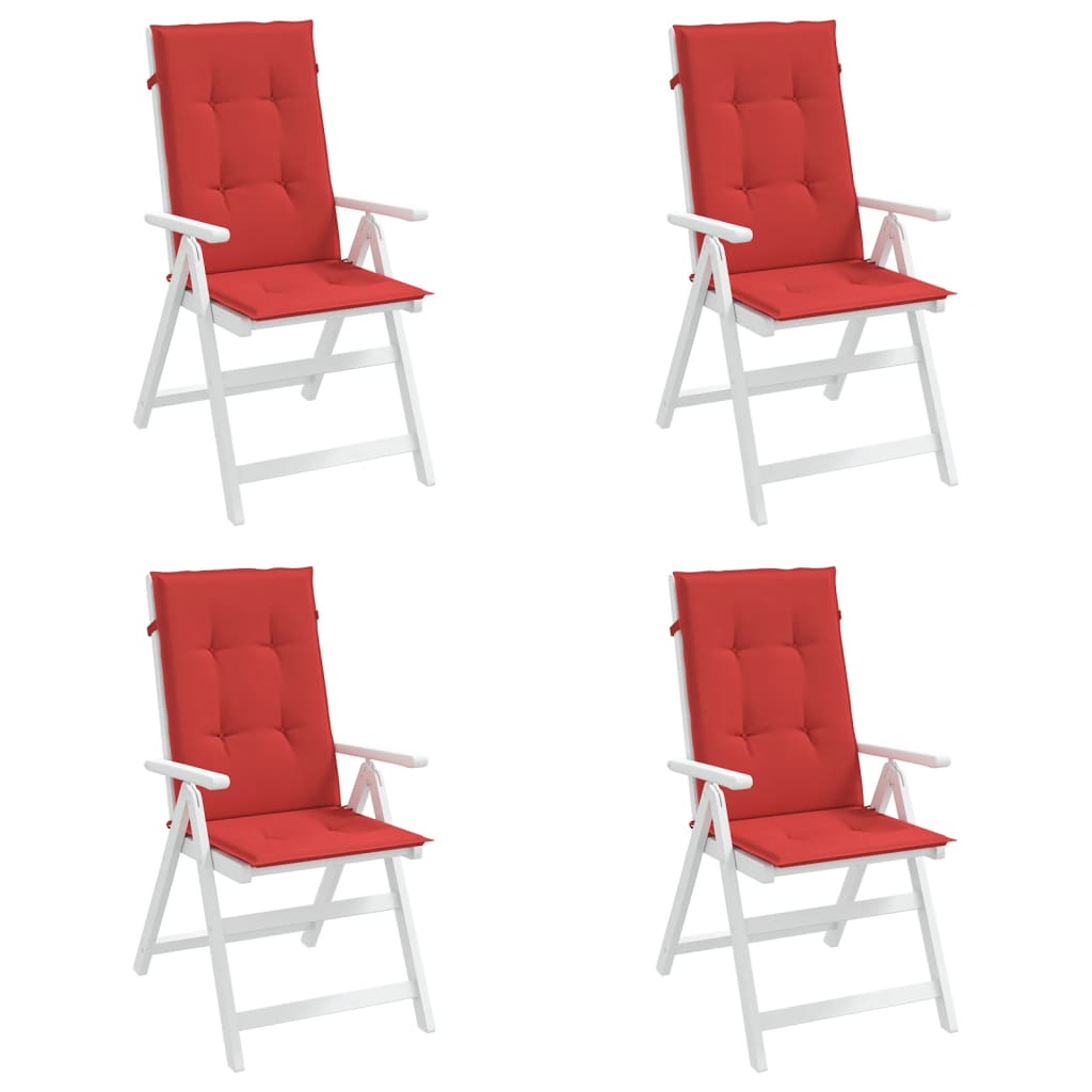 Jastuci za vrtne stolice 4 kom crveni 120x50x3 cm od tkanine