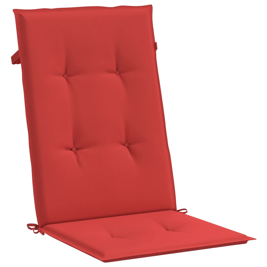 Jastuci za vrtne stolice 4 kom crveni 120x50x3 cm od tkanine