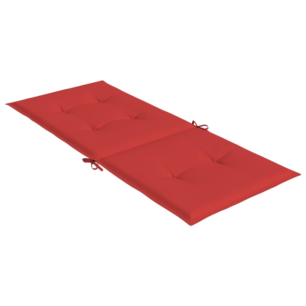 Jastuci za vrtne stolice 4 kom crveni 120x50x3 cm od tkanine