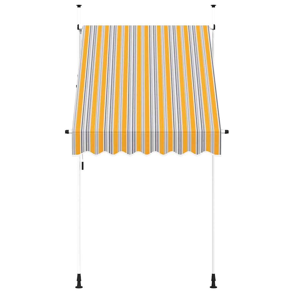 Tenda na ručno uvlačenje 150 cm žuto-plava prugasta