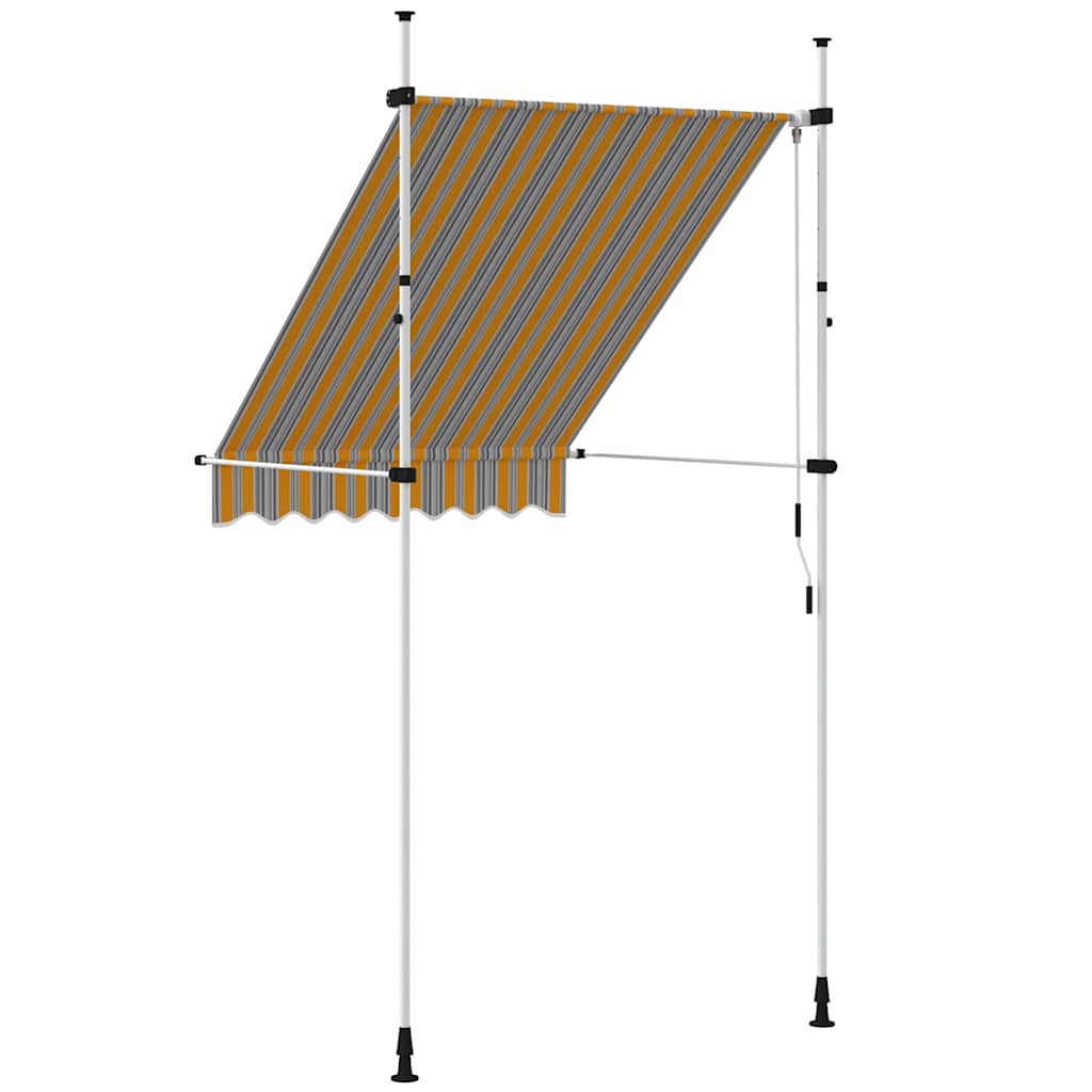Tenda na ručno uvlačenje 150 cm žuto-plava prugasta
