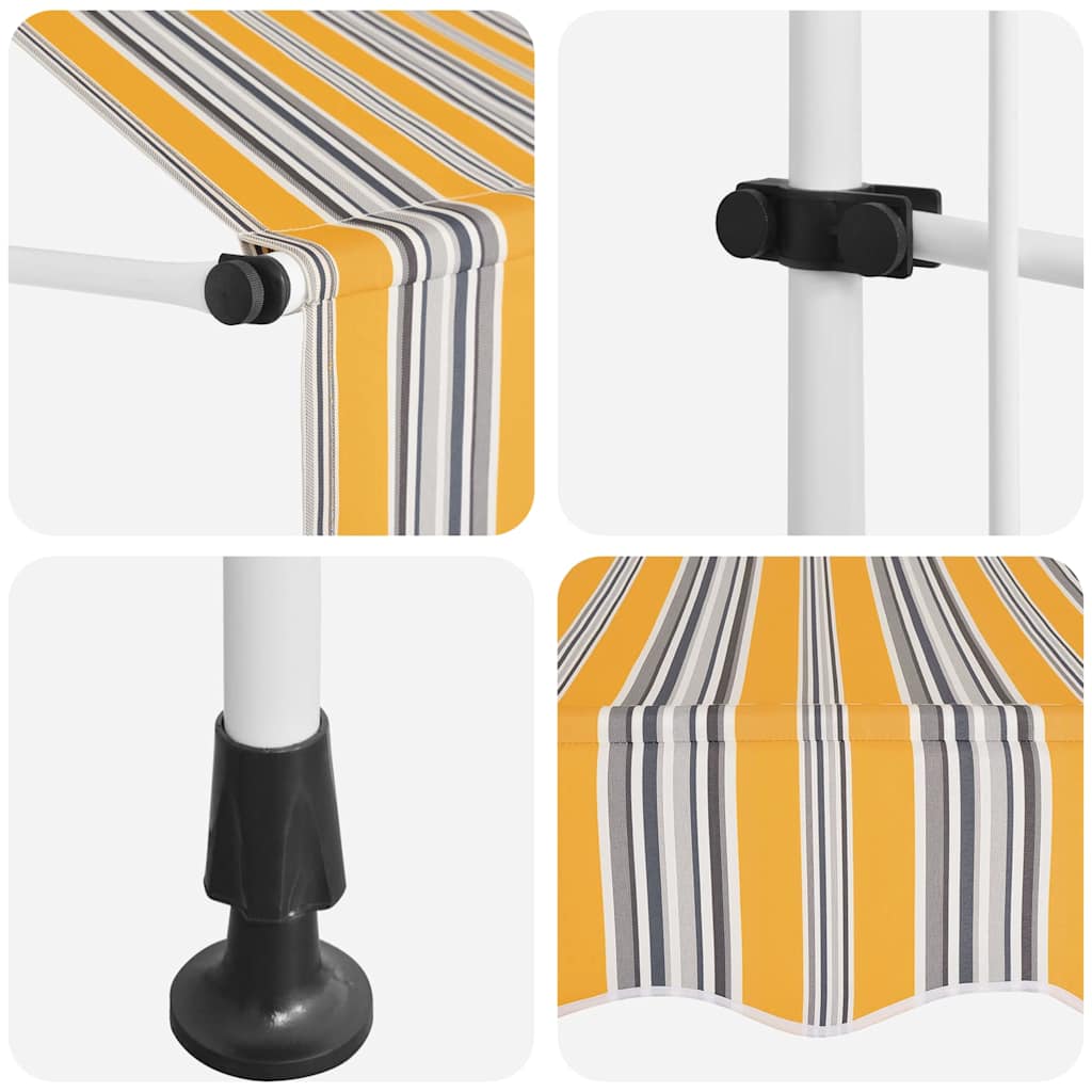 Tenda na ručno uvlačenje 150 cm žuto-plava prugasta