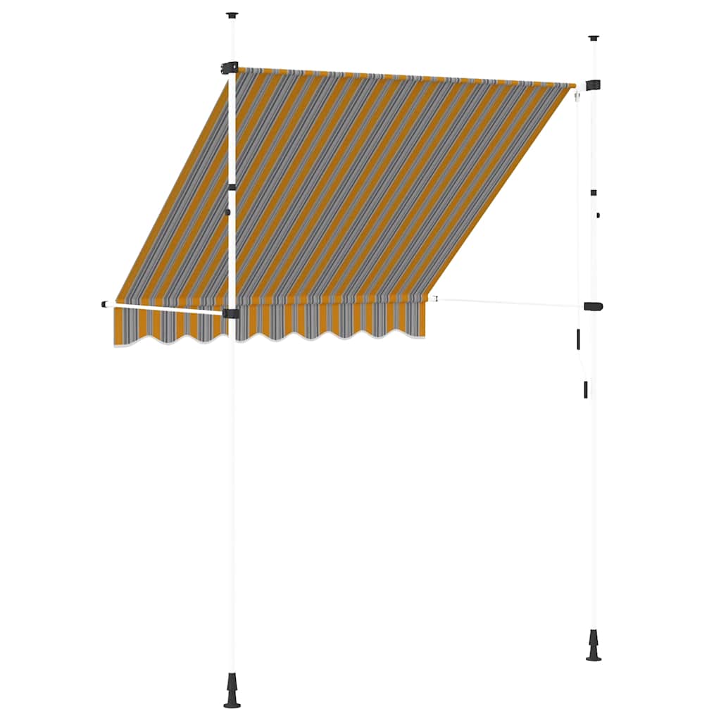 Tenda na ručno uvlačenje 200 cm žuto-plava prugasta