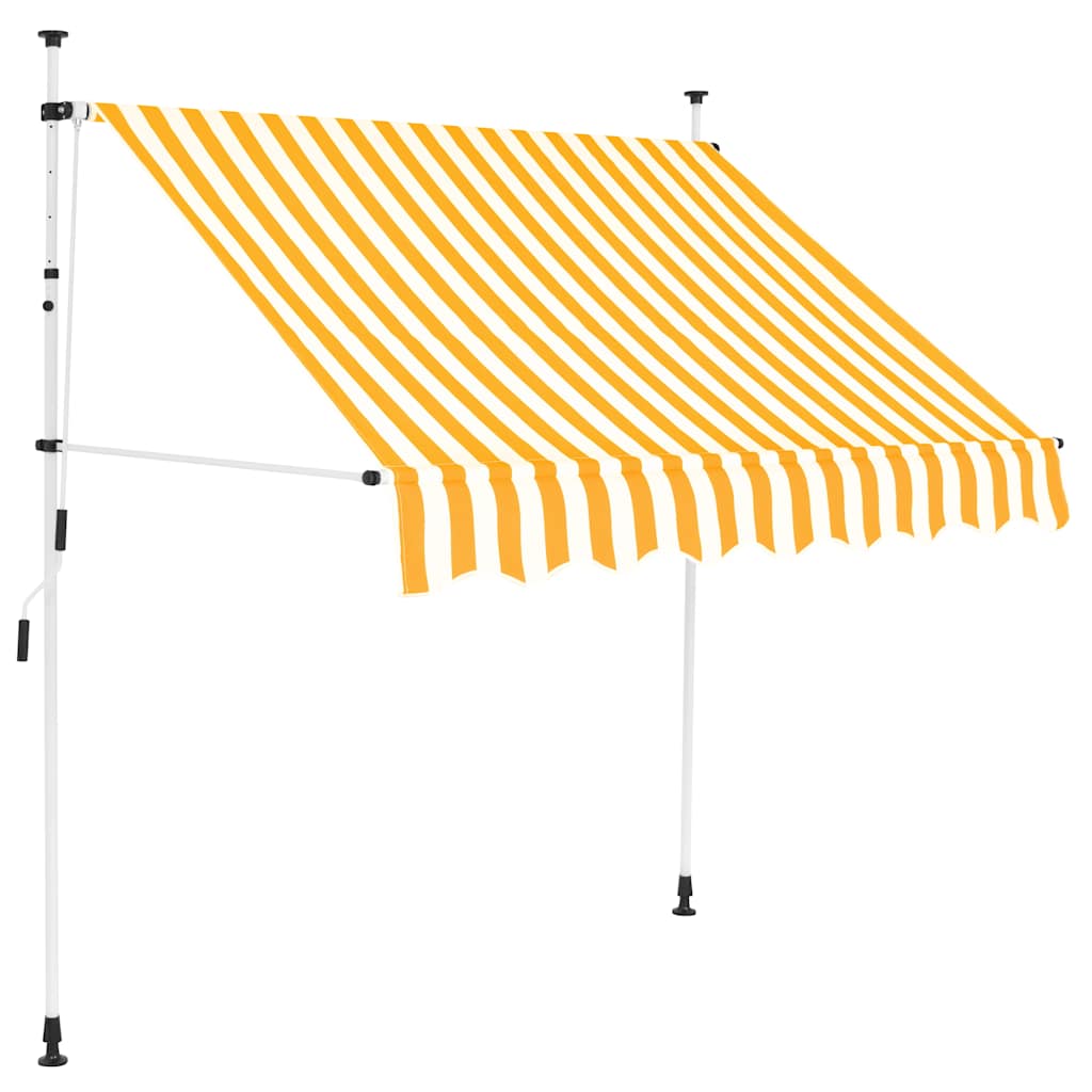 Tenda na ručno uvlačenje 150 cm narančasto-bijela prugasta